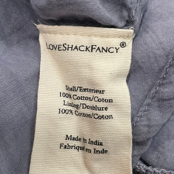 LoveShackFancy XS Blue Tiered Lace Mini Skirt | Cotton, Elastic Waist, Sold Out - Picture 7 of 13